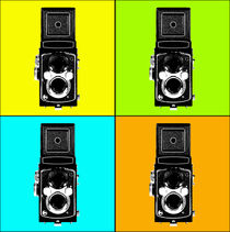 4 medium format camera popart by Les Mcluckie
