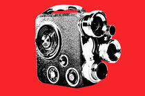 8mm 1950`s camera popart red by Les Mcluckie