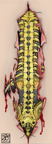 Bio-Mechanical Steampunk Spine by Sandra Gale