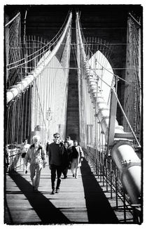 Brooklyn Bridge Shadows 1990s by John Rizzuto