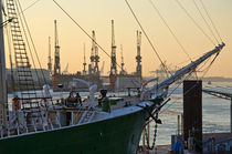 Segelschiff im Hamburger Hafen von caladoart