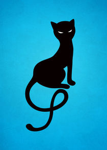 Blue Gracious Evil Black Cat von Boriana Giormova