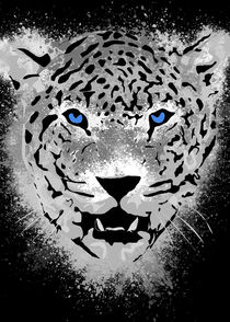 White Tiger Blue Eyes - Paint Splatters Dubs by Denis Marsili