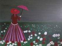 Frau auf der Blumenwiese by Klaus Engels