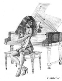 nude at piano by krisstefur