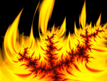 Brennendes Fraktal gelb orange rot und schwarz von Matthias Hauser