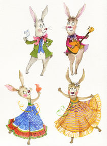 dancing bunnies by Yana Kachanova