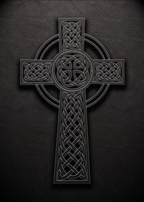 Celtic Knotwork Cross Leather Texture von Brian Carson
