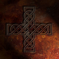 Celtic Knotwork Cross Rust Texture by Brian Carson
