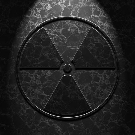 Radioactive-symbol-black-marble-texture-old