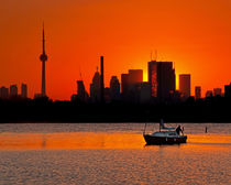 Sunset Sail Ashbridges Bay Toronto Canada by Brian Carson