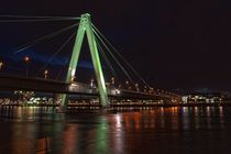 Köln - Die Severinsbrücke bei Nacht by Günter Jörgenshaus