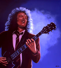 Angus Young of ACDC painting by Paul Meijering