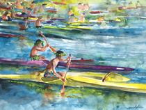 Canoe Race in Polynesia by Miki de Goodaboom