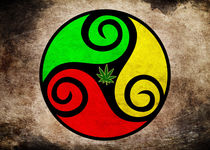 Grunge Reggae Vibes - Cool Weed Pot Reggae Rasta Art Prints von Denis Marsili
