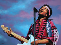 Jimi Hendrix painting 2 by Paul Meijering