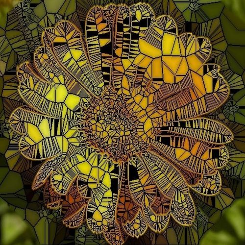 Yellow-flower-as-stained-glass