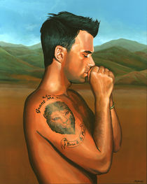 Robbie Williams painting 2 by Paul Meijering