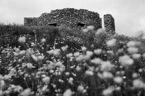 Stone castle, Lofoten islands, black and white by travelfoto