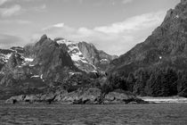Landscape Lofoten Islands, Norway, b/w by travelfoto