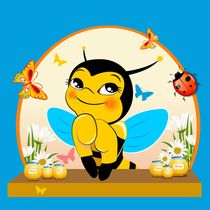 Bee and honey by larisa-koshkina