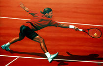 Roger Federer painted von Paul Meijering