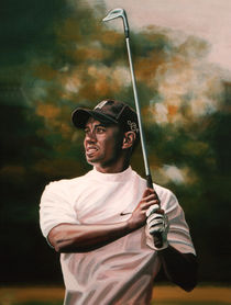Tiger Woods painting  by Paul Meijering