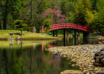 Red Bridge - Memphis Botanic Garden von Jon Woodhams