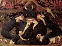 The Last Judgement, detail of Satan devouring the damned in hell by Fra Angelico