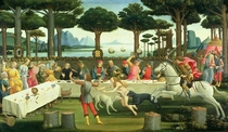 The Story of Nastagio degli Onesti: Nastagio Arranges a Feast at by Sandro Botticelli