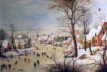 Winter Landscape with Birdtrap by Pieter Brueghel the Elder