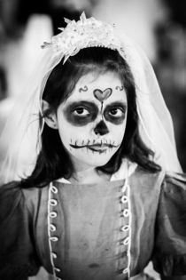 Day of the Dead Celebration young girl dressed as dead bride by Matilde Simas