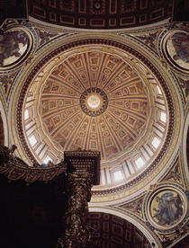 View of the interior of the dome, begun by Michelangelo in 1546 by Buonarroti Michelangelo