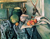 Still Life with Pitcher and Aubergines  by Paul Cezanne