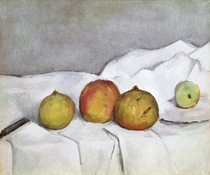 Früchte auf einem Tuch von Paul Cezanne