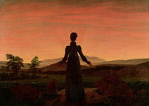 Frau vor untergehender Sonne von Caspar David Friedrich