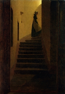 Lady on the Staircase  by Caspar David Friedrich