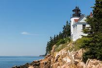 Bass Harbor Light Station Sitting on a Cliff by John Bailey