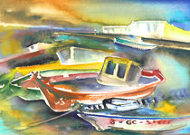Boats in Lanzarote von Miki de Goodaboom
