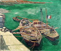 Boote am Steg von Vincent Van Gogh