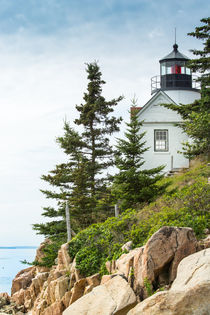 Bass Harbor Light Station Overlooking the Bay by John Bailey