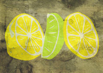 Pop Art Lemon Lime with Canvas Texture and Stains von Denis Marsili
