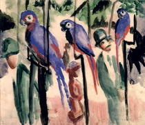 Blaue Papageien von August Macke