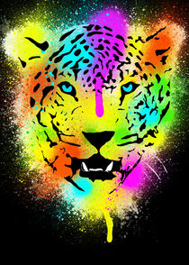POP Tiger - Colorful Paint Splatters and Drips Portrait by Denis Marsili