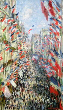 Rue Montorgueil in Paris an den Feierlichkeiten zum 30. Juni von Claude Monet