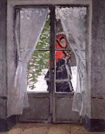 The Red Cape (Madame Monet) by Claude Monet