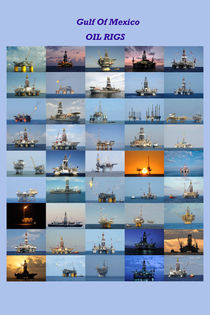 Gulf of Mexico Oil Rigs Poster by Bradford Martin