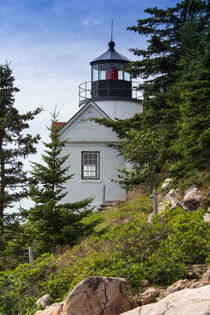 Bass Harbor Light Station Sitting on a Cliff by John Bailey