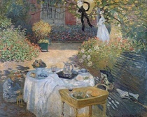 The Luncheon: Monet`s garden at Argenteuil by Claude Monet