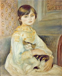 Julie Manet mit Katze von Pierre-Auguste Renoir